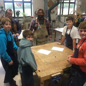 students in woodwork class