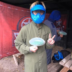 boy in paint balling clothes